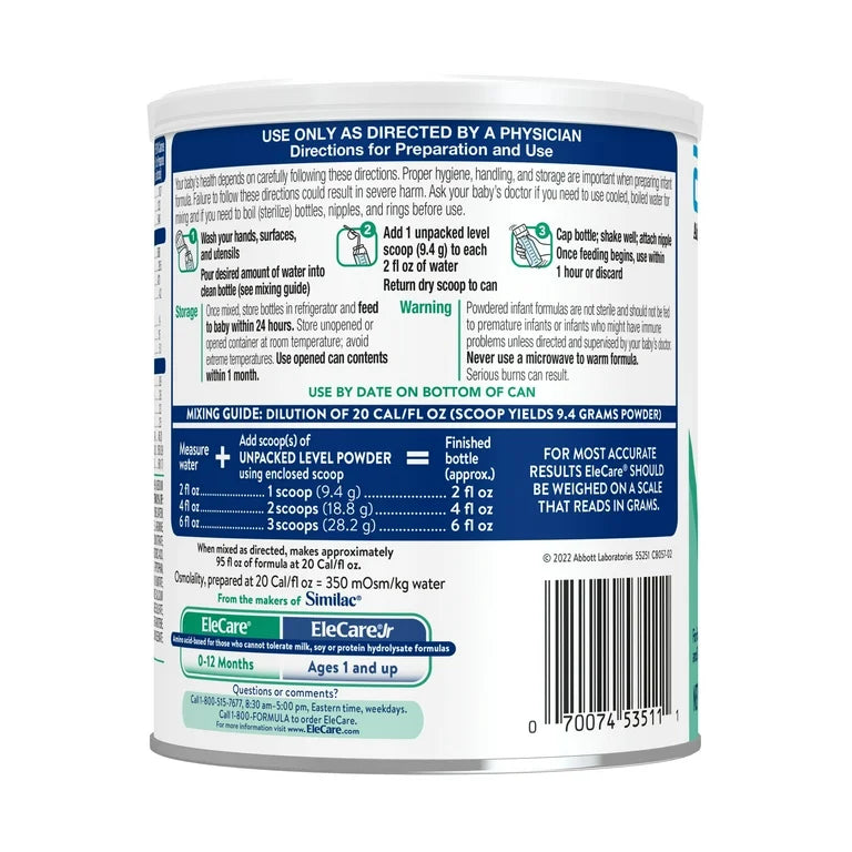 EleCare Infant DHA & ARA Formula (Pack Of 4)