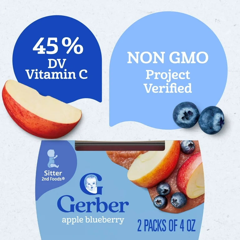Gerber Apple & Blueberry Baby Food Pack